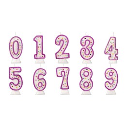 Numeral Birthday Cake Candle Purple