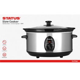 Status San Diego Slow Cooker Oval 3.5ltr Stainless Steel