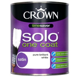 Crown Solo Satin White Paint 750ml