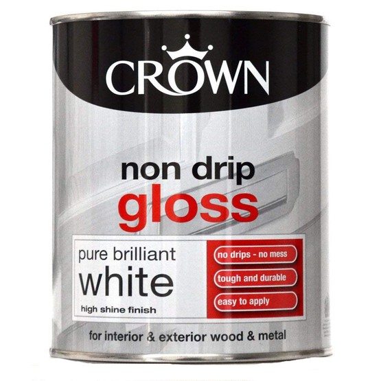 Crown Non Drip Gloss White Paint