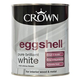 Crown Eggshell White Paint 750ml