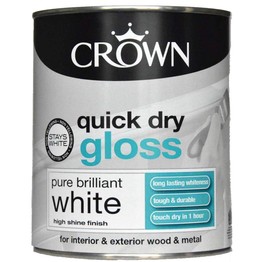 Crown Quick Dry Gloss White Paint