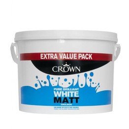 Crown Paint Matt Emulsion 7.5L Pure Brilliant White