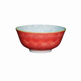 KitchenCraft Leaf Print Terracotta Style Ceramic Bowl