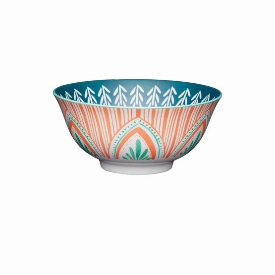 KitchenCraft Colourful Folk Pattern Ceramic Bowl