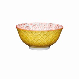 KitchenCraft Yellow Floral Ceramic Bowl