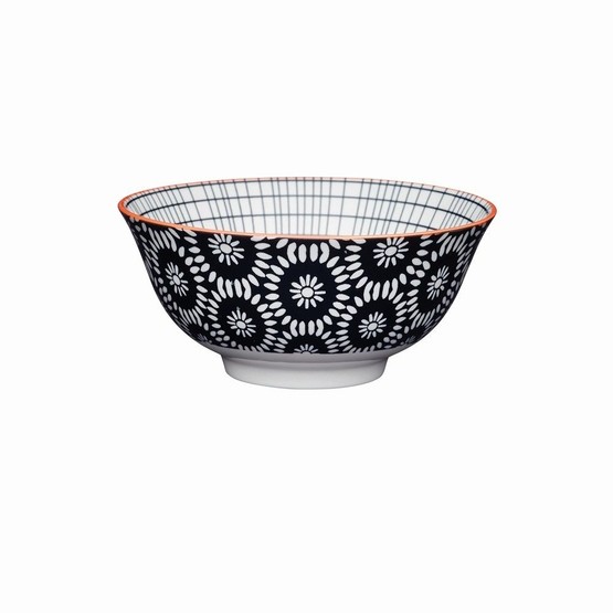 KitchenCraft Black Swirl Centered Ceramic Bowl