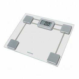 Salter Toughened Glass Compact Digital Bathroom Scales - Silver