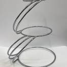 Cake Stand - Twisted E Shape Silver Finish 3 Tier Ex Hire additional 1