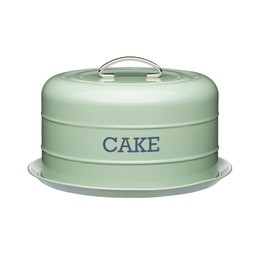 KitchenCraft Living Nostalgia Sage Green Domed Cake Tin