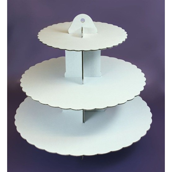 White Cardboard Cupcake Stand 3 Tier