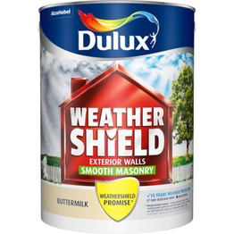 Dulux Weathershield Smooth Masonry Paint Buttermilk 5ltr
