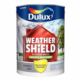 Dulux Weathershield Smooth Masonry Paint Concrete Grey 5ltr