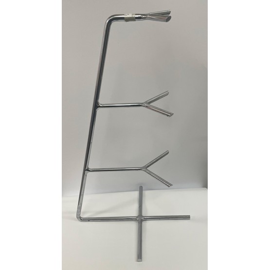 Cake Stand - Angled Shape Silver Finish 4 Tier Ex Hire