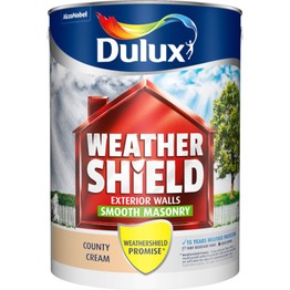 Dulux Weathershield Smooth Masonry Paint County Cream 5ltr