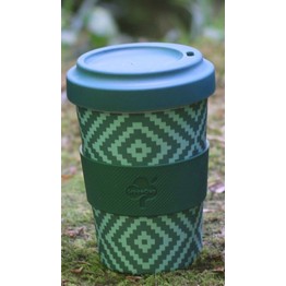 Bamboo Fibre Travel Mug Green Pattern