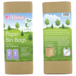 Alina Paper Bin Bags Compostable 25ltr