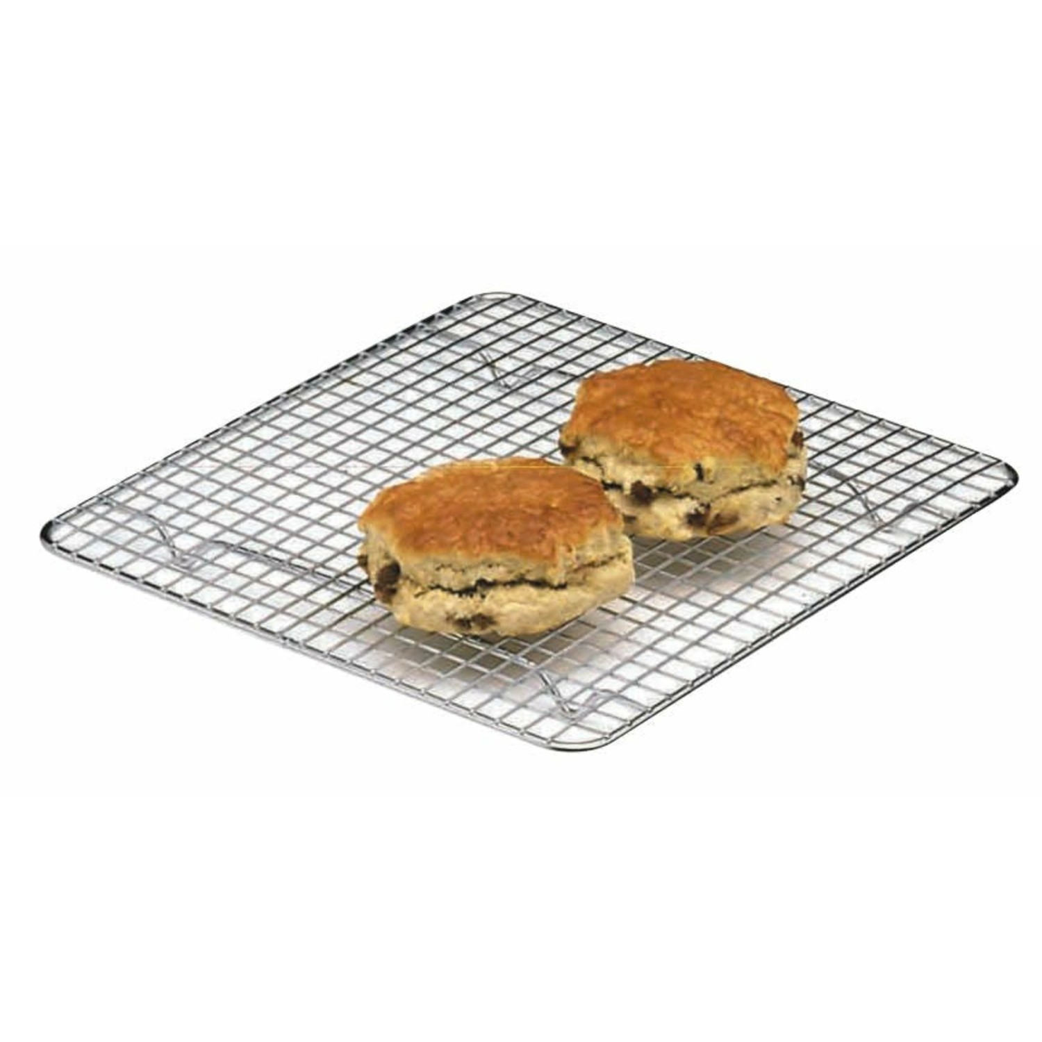Kitchen Craft Chrome Plated Deluxe Square Cake Cooling Tray 25cm 