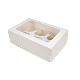 Cupcake / Muffin box for 6 White