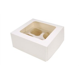Cupcake / Muffin box for 4 White