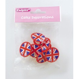 Cake Top Union Jack Rings (pk6) 2012
