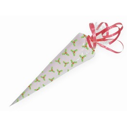 Christmas Green Holly Cellophane Cones with Twist ties