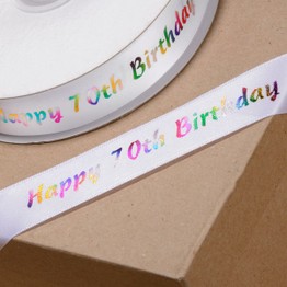Ribbon Happy Birthday 70th 20mm