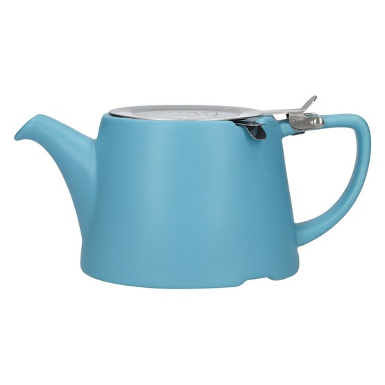London Pottery Oval Filter Teapot 3cup Satin Blue