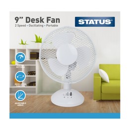 Status Desk Fan White 9inch