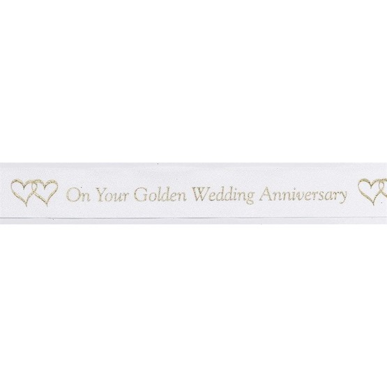 White and Gold Coloured Golden Wedding Ribbon