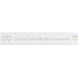 White and Gold Coloured Golden Wedding Ribbon