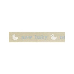 Ribbon New Baby Blue with White Duck Print
