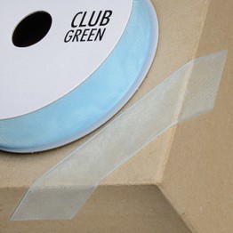 Club Green Ribbon Organza Woven Edge 38mm Blue CGCW38