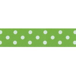 Ribbon Polka Dot Green 25mm