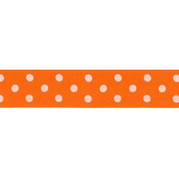 Ribbon Polka Dot Orange 25mm