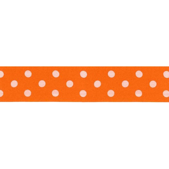 Ribbon Polka Dot Orange 25mm