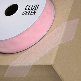 Club Green Ribbon Organza Woven Edge 38mm Pink CGCW38