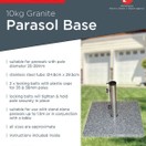 Redwood Granite Parasol Base 10kg BB-UB114 additional 2