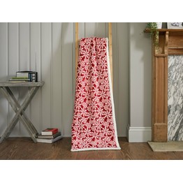 Flakes Red 22 Sherpa Backed Throw