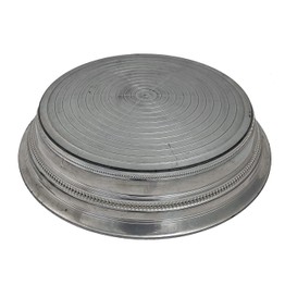 Ex Hire Round Plastic Cake Stand - Silver 355mm