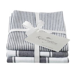 Kensington Stripe Tea Towel Set of 3 Black