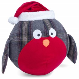 Petface Christmas Dog Toy Large Robin Tweed