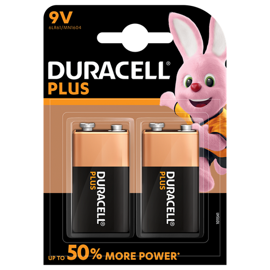 Duracell Plus Power 9V Battery Twin Pack