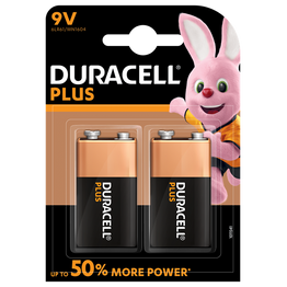 Duracell Plus Power 9V Battery Twin Pack