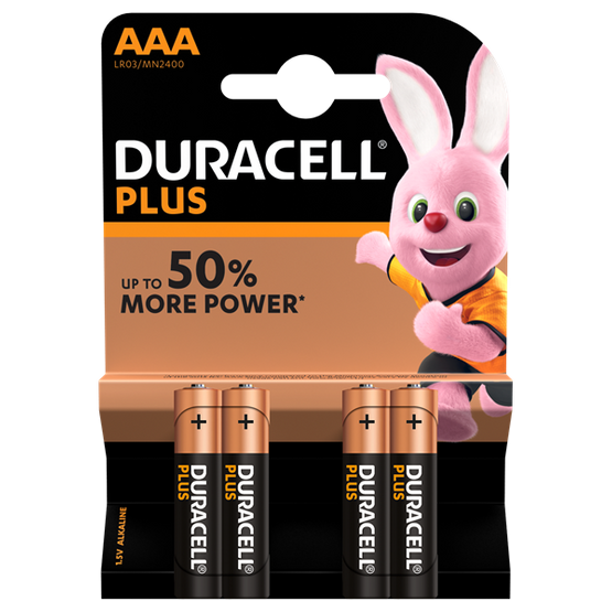 Duracell Plus Power AAA Battery Pack of 4