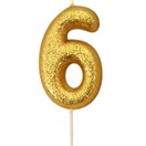 Numeral Moulded Pick Party Candles Gold additional 8