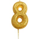 Numeral Moulded Pick Party Candles Gold additional 10