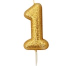 Numeral Moulded Pick Party Candles Gold additional 3