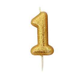 Numeral Moulded Pick Party Candles Gold