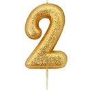 Numeral Moulded Pick Party Candles Gold additional 4